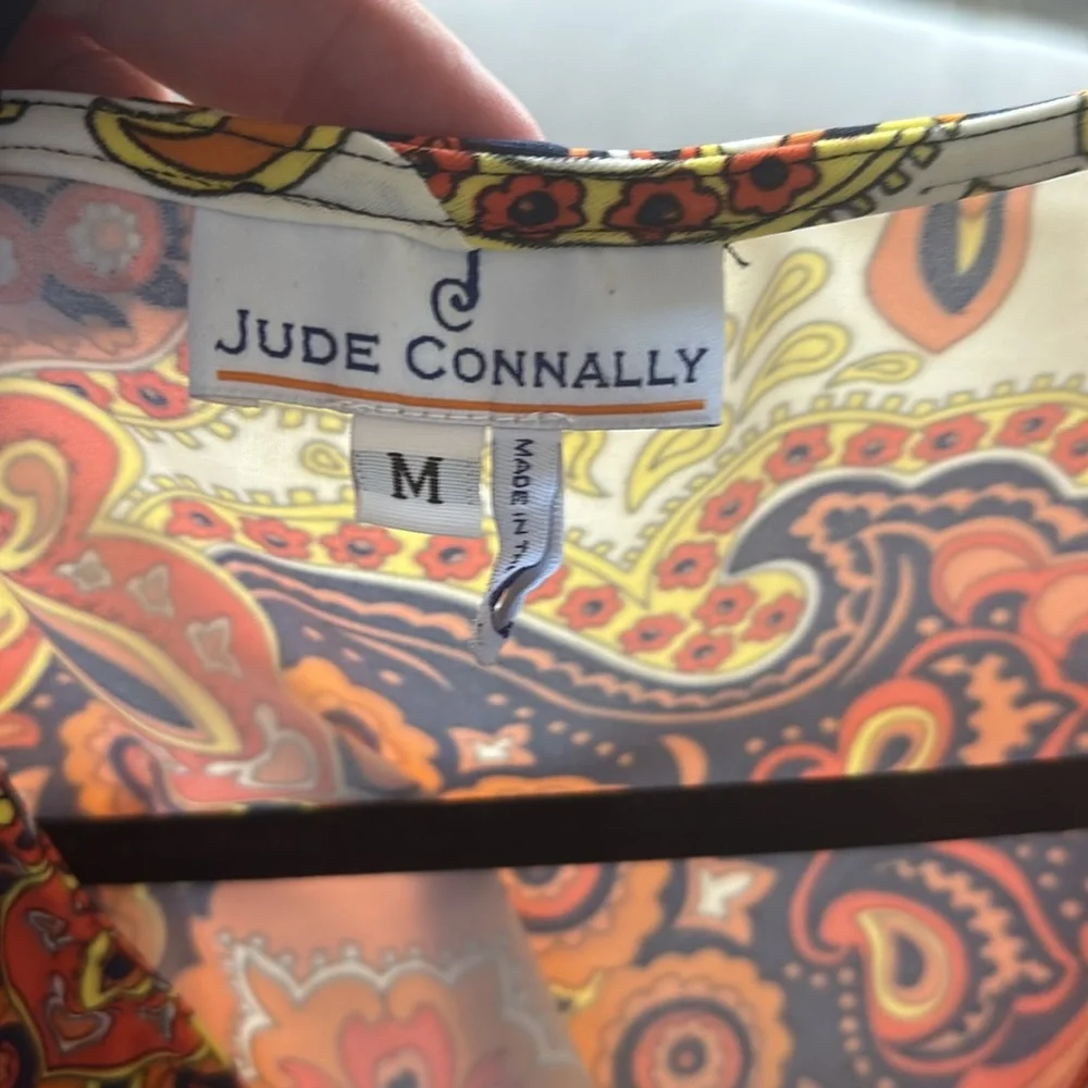 Jude Connally Bold Paisley Print Wrap Style Dress Size Medium
